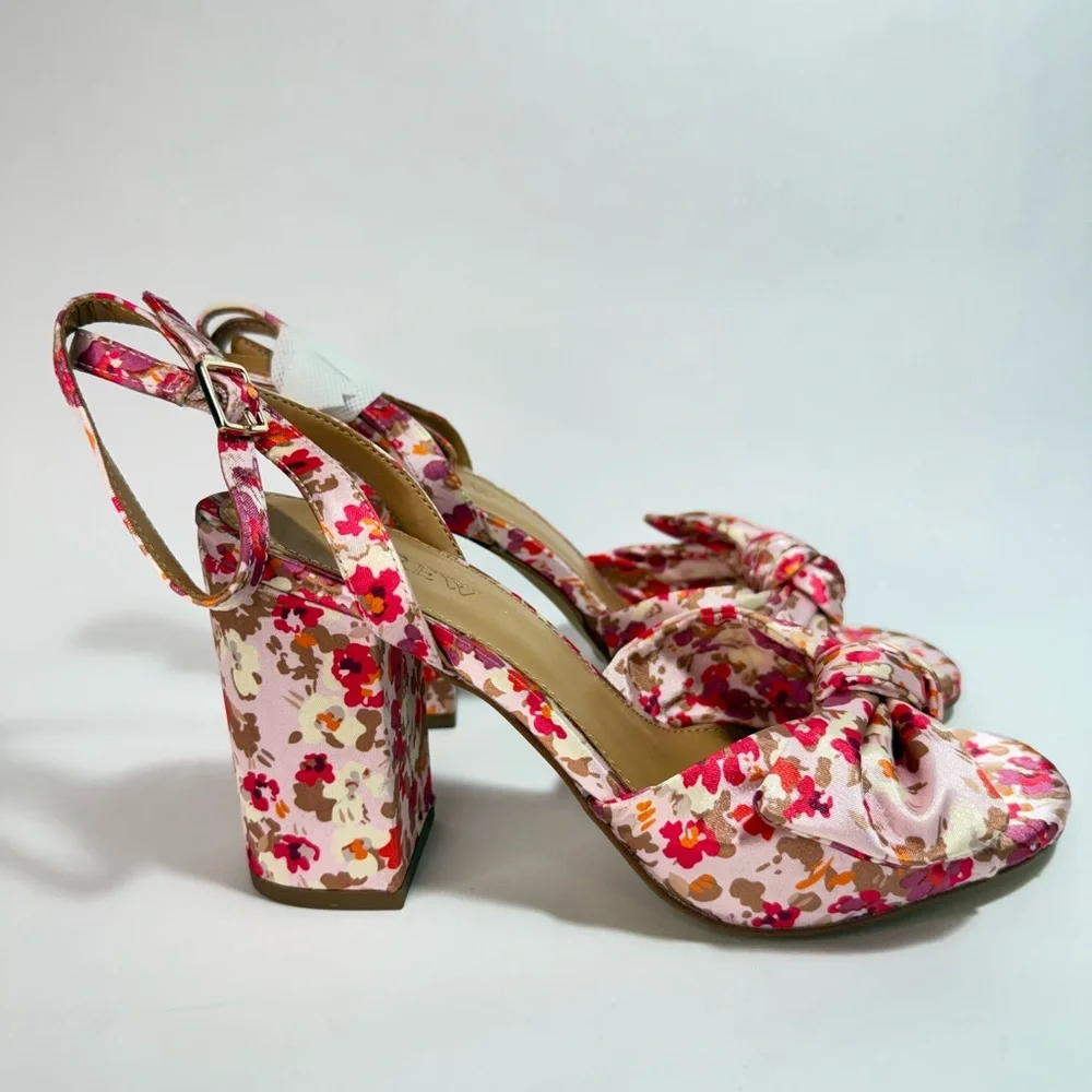 J. Crew Ditsy Floral Print Peep Toe Heeled Sandals NWOT